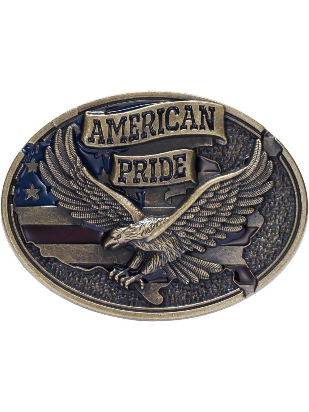 Men Bronze American Cowboy Western Belt Buckle American Flag Eagle Gift Belt